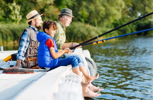 Fishing with dad and grandpa.